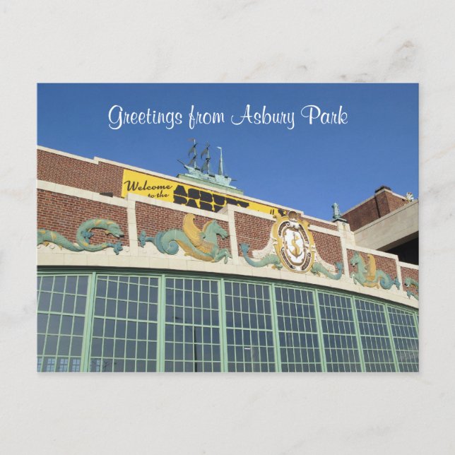 Postal Bienvenidos a Asbury Park NJ (Anverso)