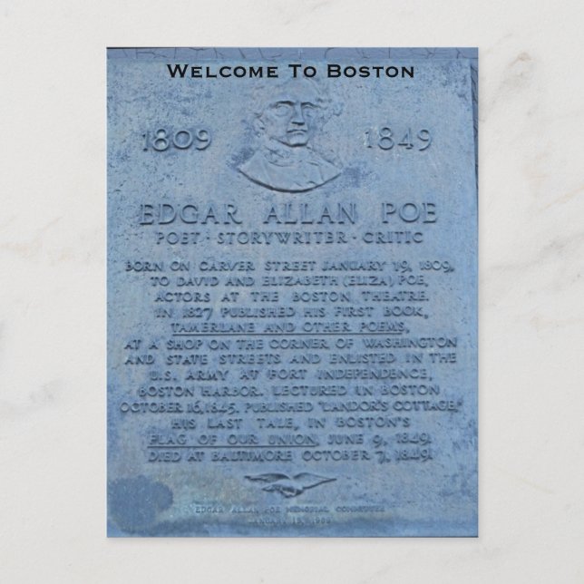 Postal Bienvenidos A Boston (Anverso)