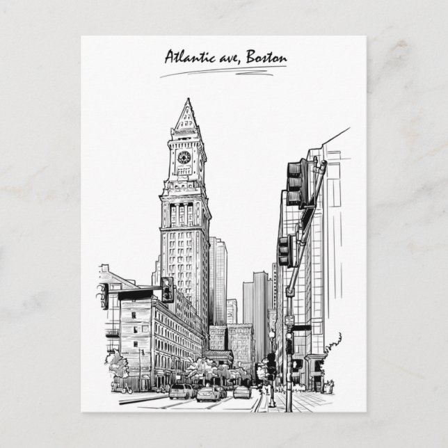 Postal Bienvenidos a Boston a Massachusetts Vintage Trave (Anverso)