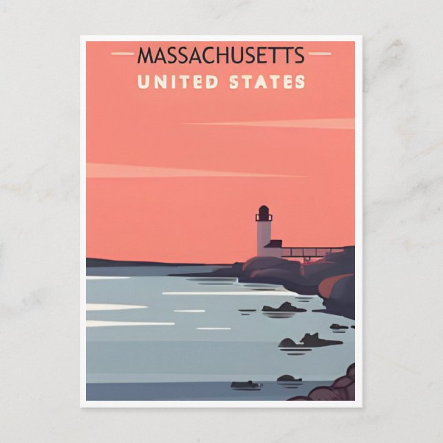 Postal Bienvenidos a Boston a Massachusetts Vintage Trave (Anverso)