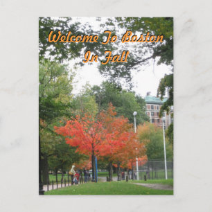 Postal Bienvenidos A Boston En Otoño