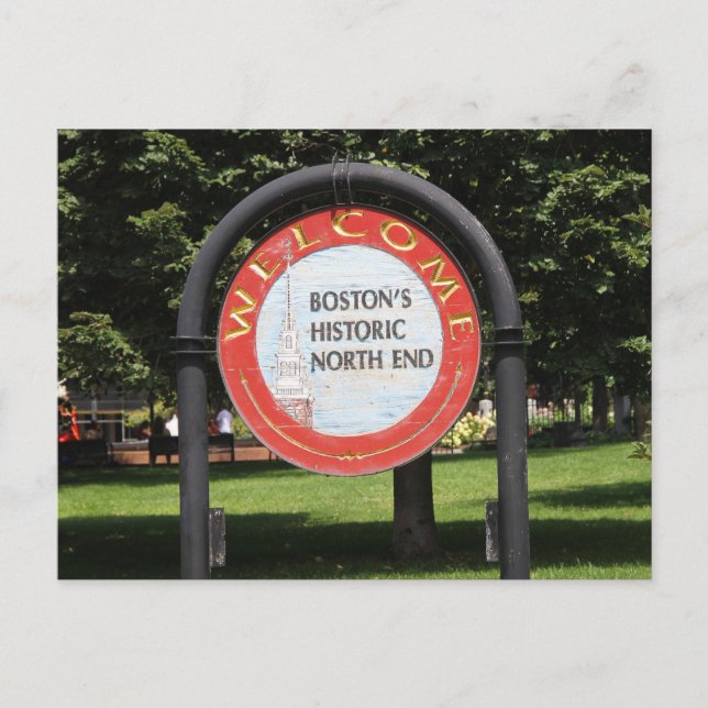 Postal "Bienvenidos a Boston Historic North End" (Anverso)