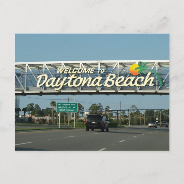 Postal Bienvenidos a Daytona Beach (Anverso)