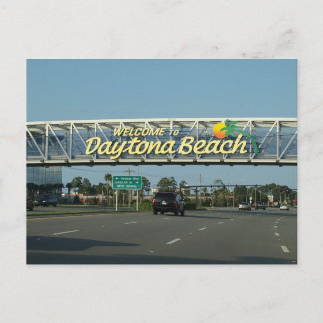 Postal Bienvenidos A Daytona Beach Florida (Anverso)