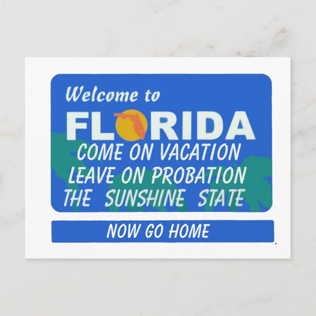 Postal Bienvenidos A Florida Vacation Probation (Anverso)