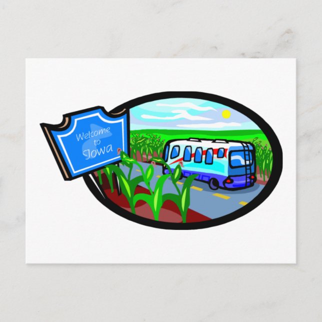 Postal Bienvenidos A Iowa (Anverso)