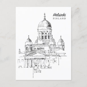 Postal Bienvenidos a la ciudad de Helsinki Finlandia