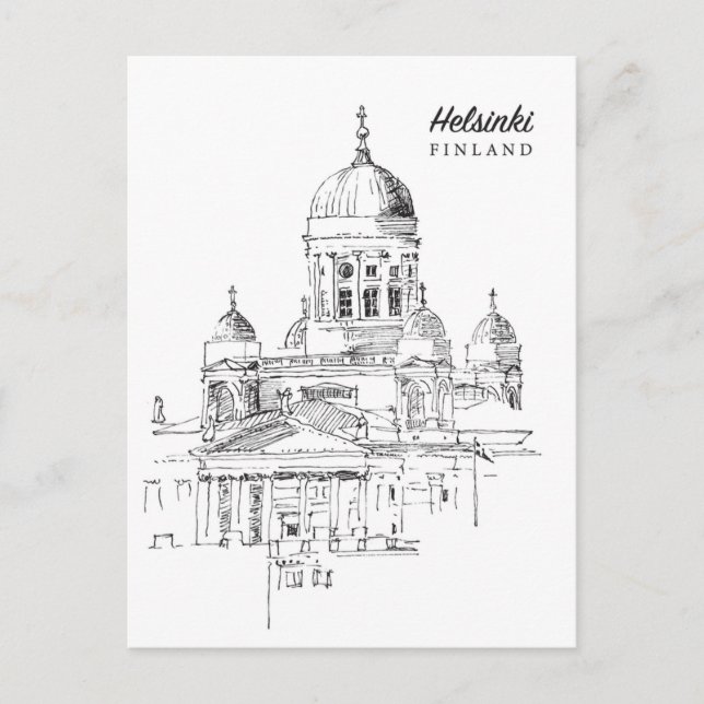 Postal Bienvenidos a la ciudad de Helsinki Finlandia (Anverso)