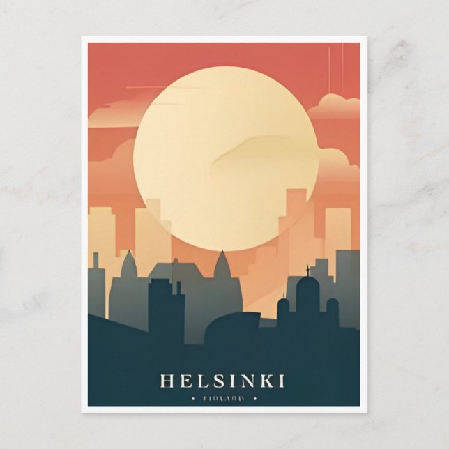 Postal Bienvenidos a la ciudad de Helsinki Finlandia (Anverso)