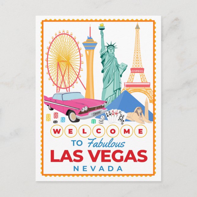Postal Bienvenidos a la fabulosa Ciudad de Las Vegas (Anverso)