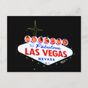 Postal Bienvenidos a la famosa ciudad de Las Vegas Nevada