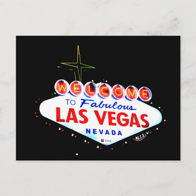 Postal Bienvenidos a la famosa ciudad de Las Vegas Nevada (Anverso)