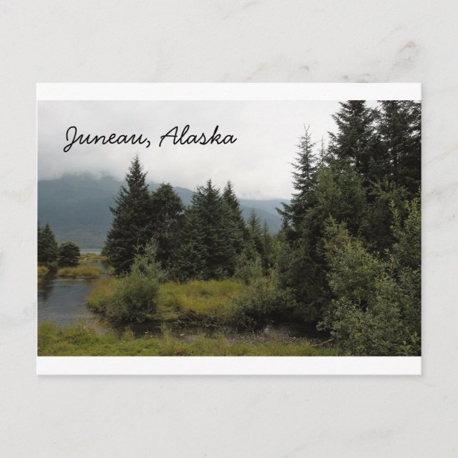 Postal bienvenidos a la hermosa Juneau, Alaska (Anverso)