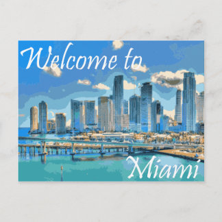 Postal Bienvenidos a la imagen emitida de Miami English P