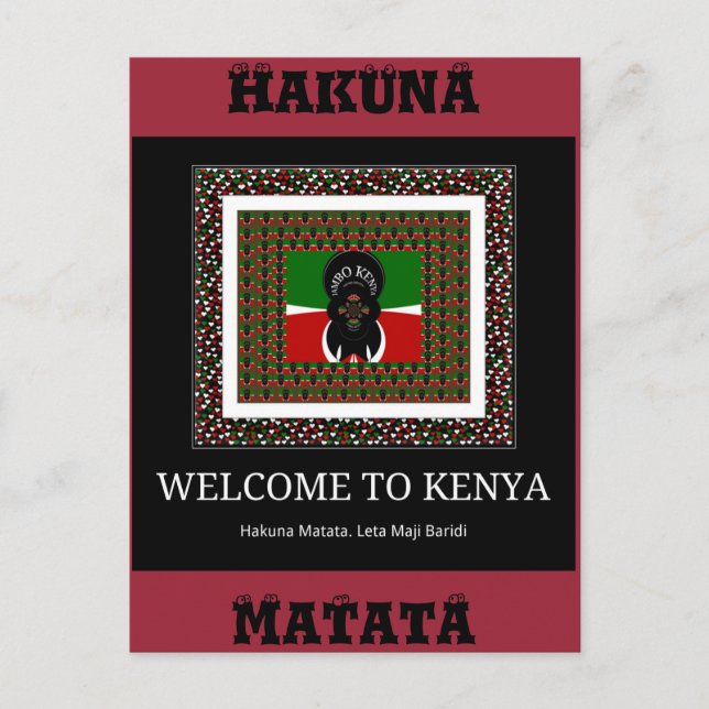 Postal Bienvenidos a la Kenia mágica: Hakuna Matata (Anverso)