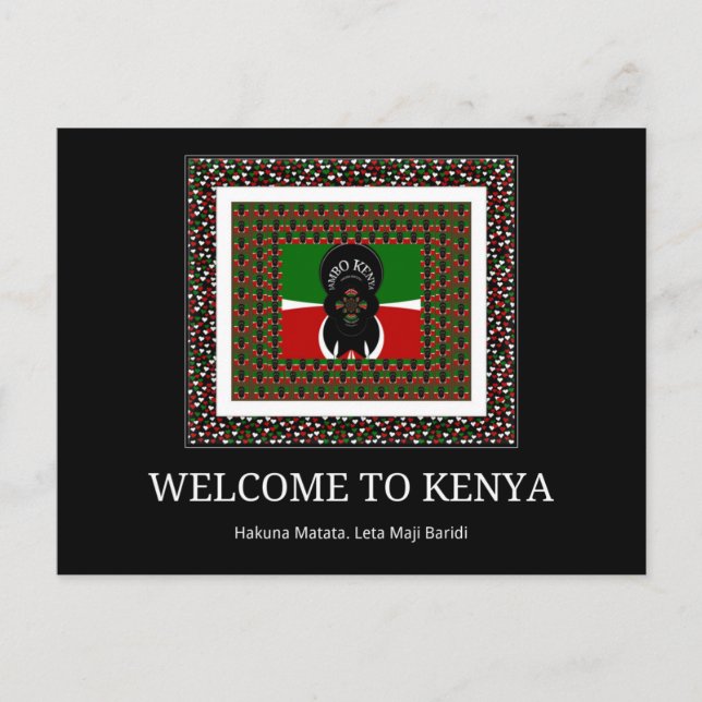 Postal Bienvenidos a la Kenia mágica: Hakuna Matata (Anverso)
