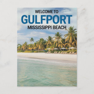 Postal Bienvenidos a la playa de Gulfport Mississippi