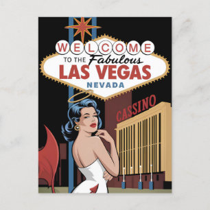 Postal Bienvenidos a las fabulosas Vegas Nevada