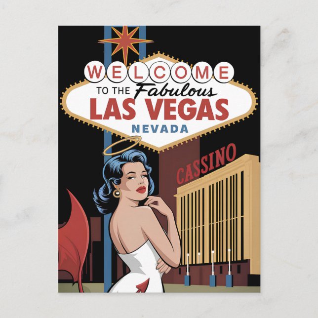 Postal Bienvenidos a las fabulosas Vegas Nevada (Anverso)