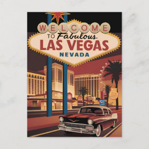 Postal Bienvenidos a las fabulosas Vegas Nevada