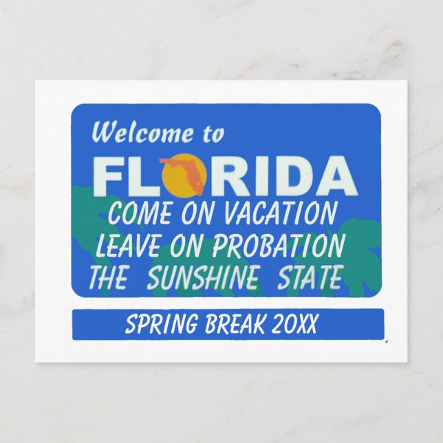 Postal Bienvenidos A Las Primavera De Florida (Anverso)