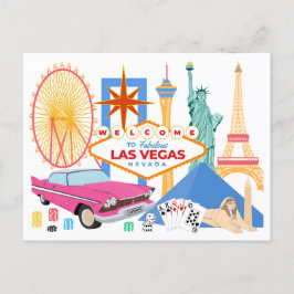 Postal Bienvenidos a Las Vegas turista