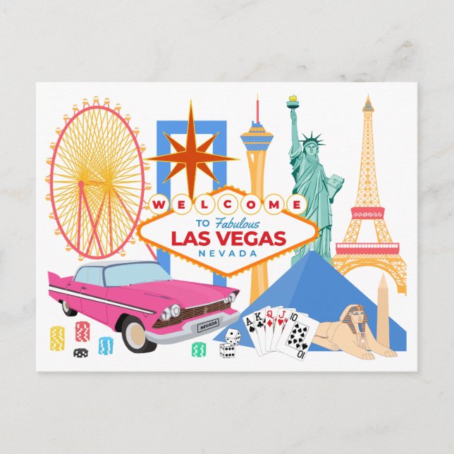 Postal Bienvenidos a Las Vegas turista (Anverso)