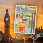 Postal Bienvenidos a Londres<br><div class="desc">Disfrute de un viaje virtual directo al corazón de la capital inglesa con nuestra postal "Welcome to London". Esta obra de arte de estilo vintage, impregnada de nostalgia, captura al instante el encanto y la historia de Londres, convirtiéndolo en una pieza perfecta para coleccionistas, entusiastas de los viajes o personas...</div>