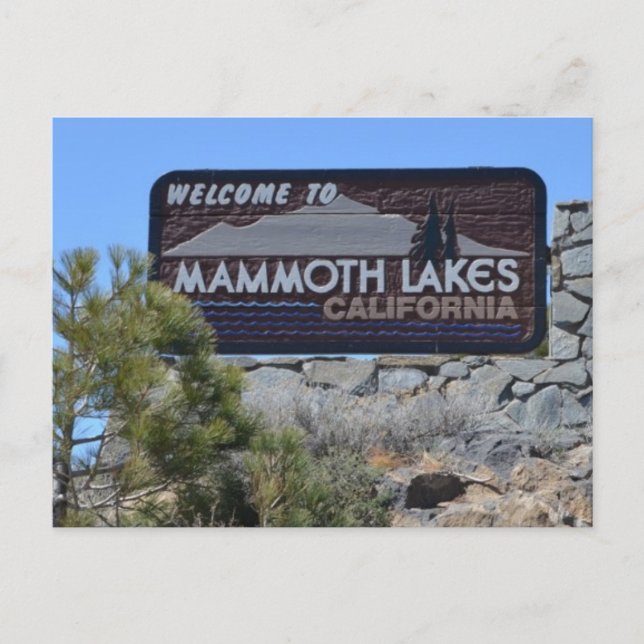 Postal Bienvenidos a los lagos Mammoth (Anverso)