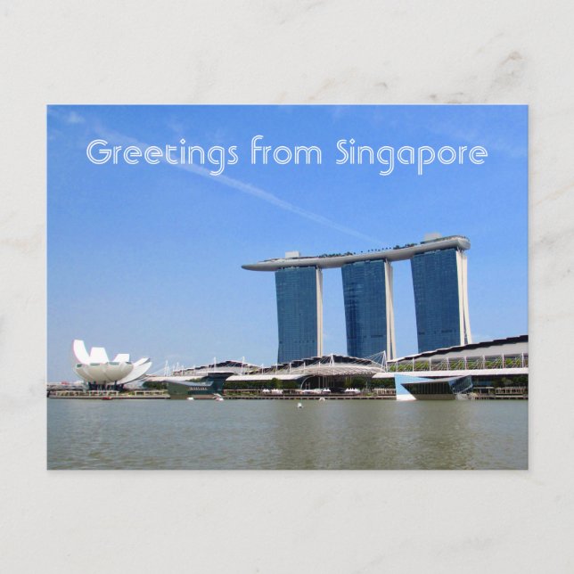 Postal bienvenidos a marina bay (Anverso)