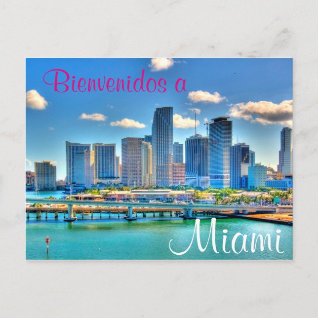 Postal Bienvenidos a Miami Postcard (Anverso)