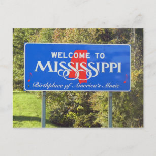 Postal Bienvenidos a Misisipi