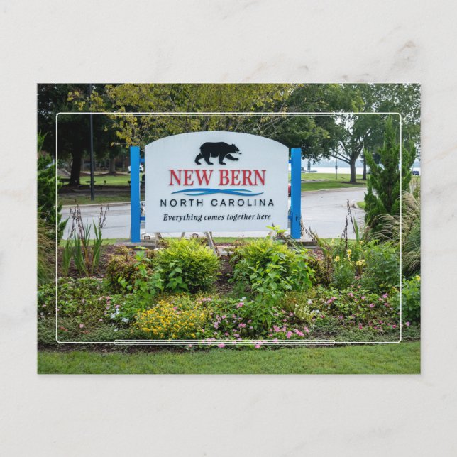 Postal Bienvenidos a New Bern NC (Anverso)