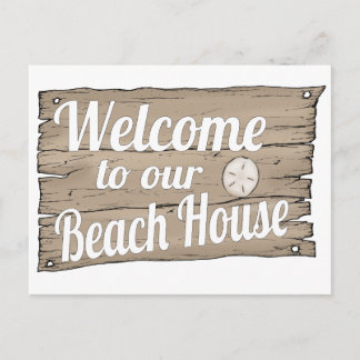 Postal bienvenidos a nuestra casa de playa