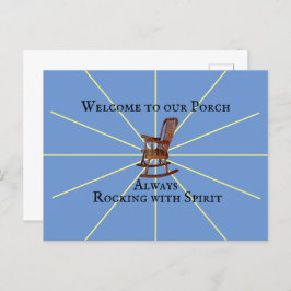 Postal Bienvenidos A Nuestro Porche Siempre Rocando Con E