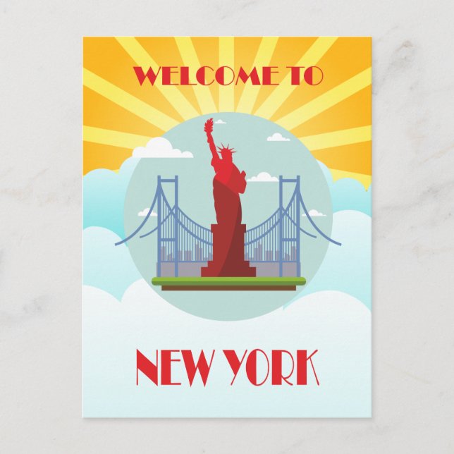Postal Bienvenidos a Nueva York (Anverso)