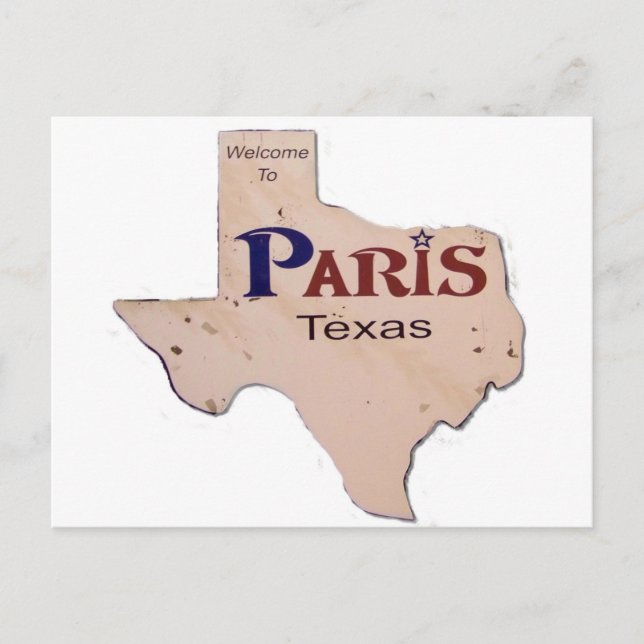 Postal Bienvenidos a París, Texas (Anverso)