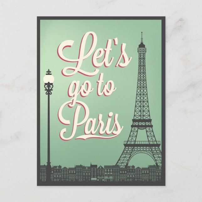 Postal Bienvenidos a Paris Vintage (Anverso)