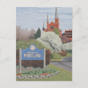 Postal Bienvenidos a Portland Maine