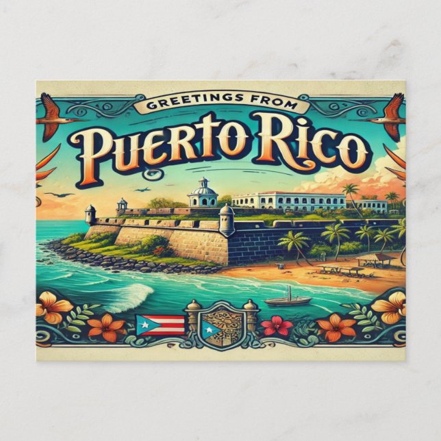 Postal Bienvenidos a Puerto Rico (Anverso)
