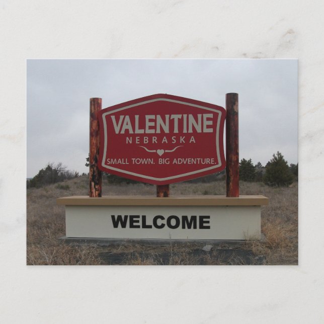 Postal Bienvenidos a San Valentín, Rótulo de Nebraska (Anverso)