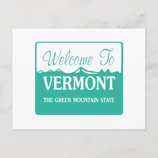 Postal Bienvenidos a Vermont - Estados Unidos (Anverso)