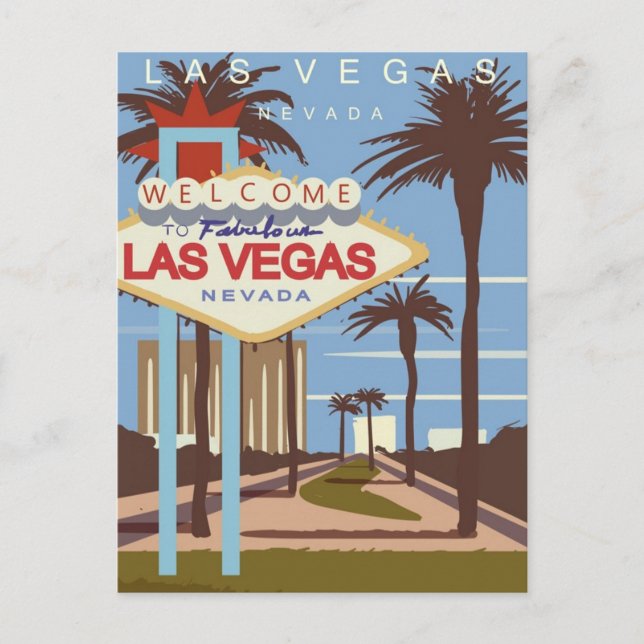 Postal bienvenidos a vintage Las Vegas Nevada (Anverso)