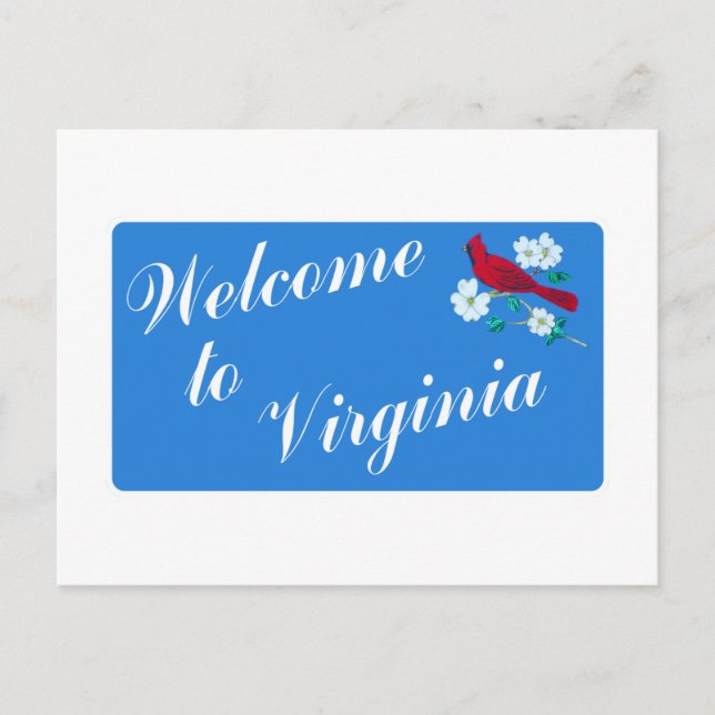 Postal Bienvenidos a Virginia - Estados Unidos (Anverso)