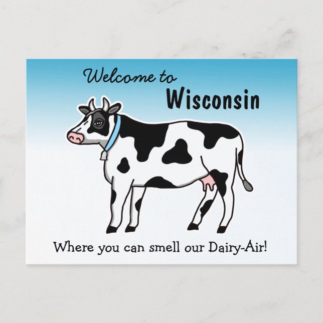 Postal Bienvenidos a Wisconsin, donde puedes oler nuestro (Anverso)