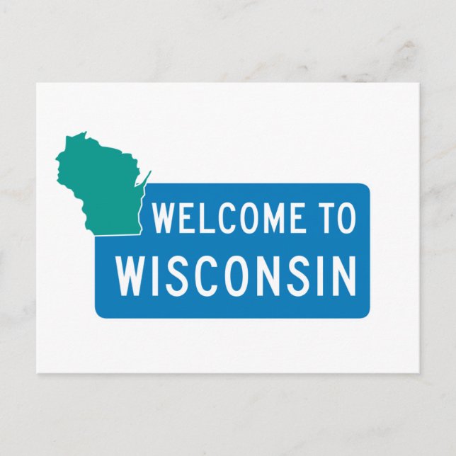Postal Bienvenidos a Wisconsin - Estados Unidos (Anverso)