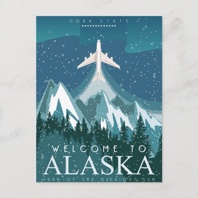 Postal Bienvenidos al estado de ALASKA (Anverso)