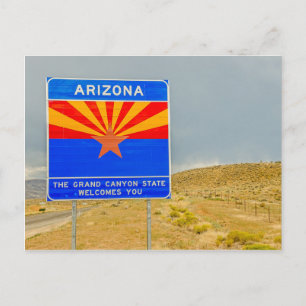 Postal Bienvenidos al estado del Gran Cañón de Arizona