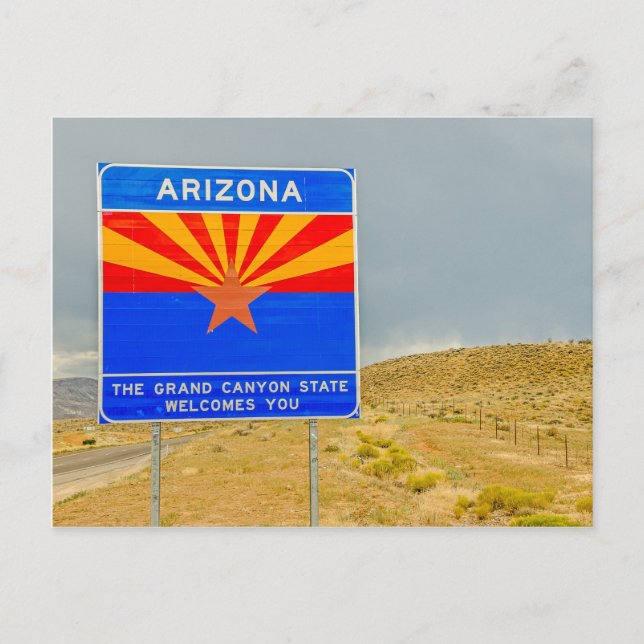 Postal Bienvenidos al estado del Gran Cañón de Arizona (Anverso)