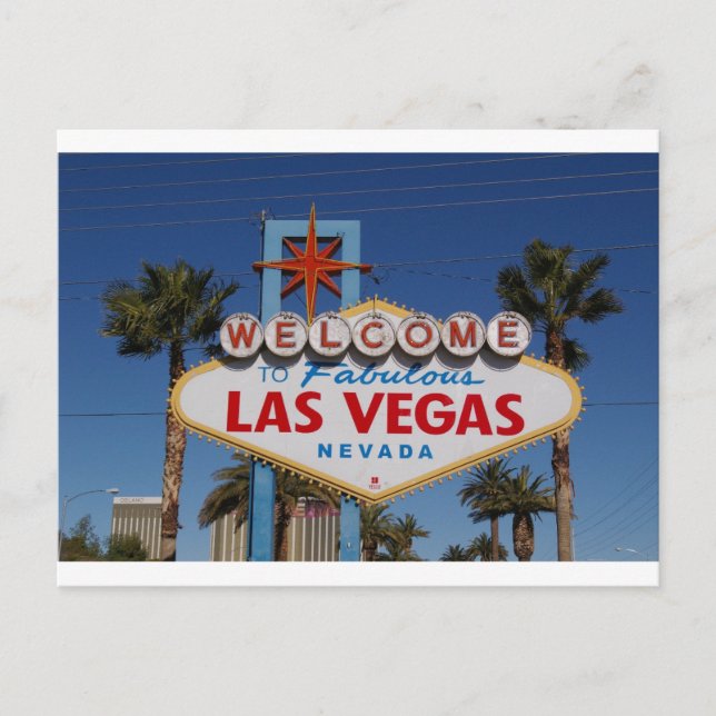 Postal Bienvenidos Al Fabuloso Rótulo De Las Vegas (Anverso)